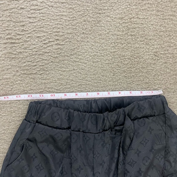 Satin Harem Trouser Running Pants, Black Jogger Track Pants, Size Medium - Picture 13 of 16